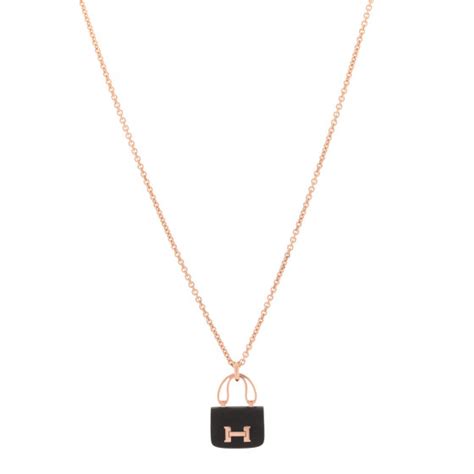 HERMES 18K Rose Gold Black Jade Constance Amulettes 